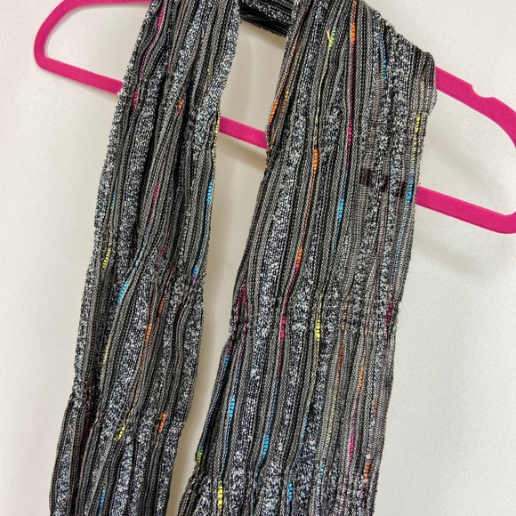 CUTE metallic grey/black w/rainbow sewnWide Scarf - Picture 9 of 10